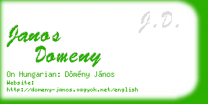 janos domeny business card